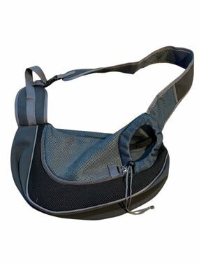 NAITTOOP Hands-Free Mesh Pet Sling Carrier Gray Black Small Dogs Cats